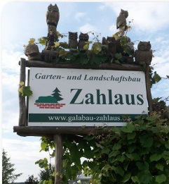 Werbeschild von Garten- und Landschaftsbau Zahlaus