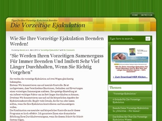 die vorzeitige Ejakulation – Tipps