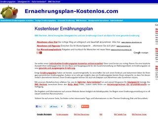 Ernährungsplan kostenlos erstellen