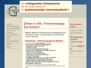 NRW/OWL Aktion: Firmenhomepage ab 826,00 €