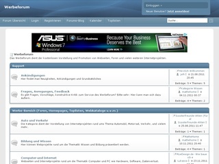 Webseiten vorstellen im Werbeforum